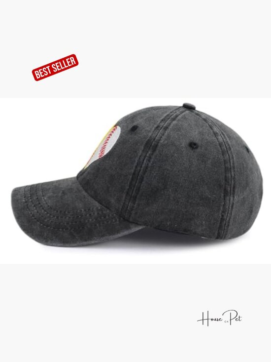 Women\'s Adjustable Cotton Baseball Cap with Embroidered Heart Design main image 4